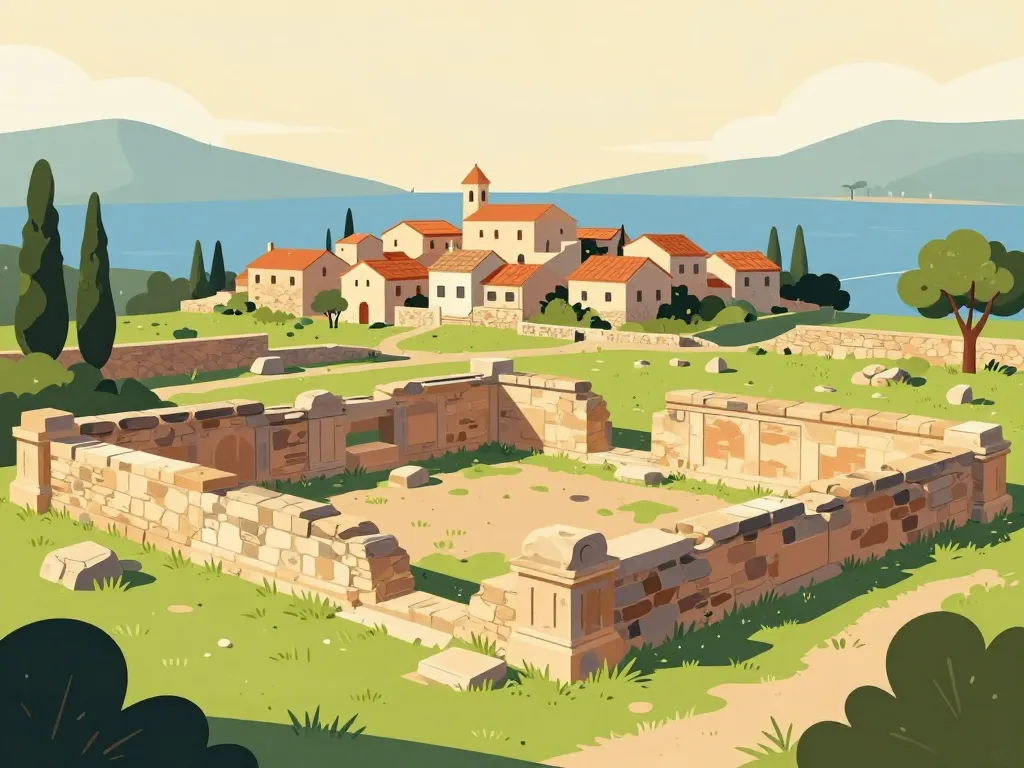 ruines site antique et village aleria corse