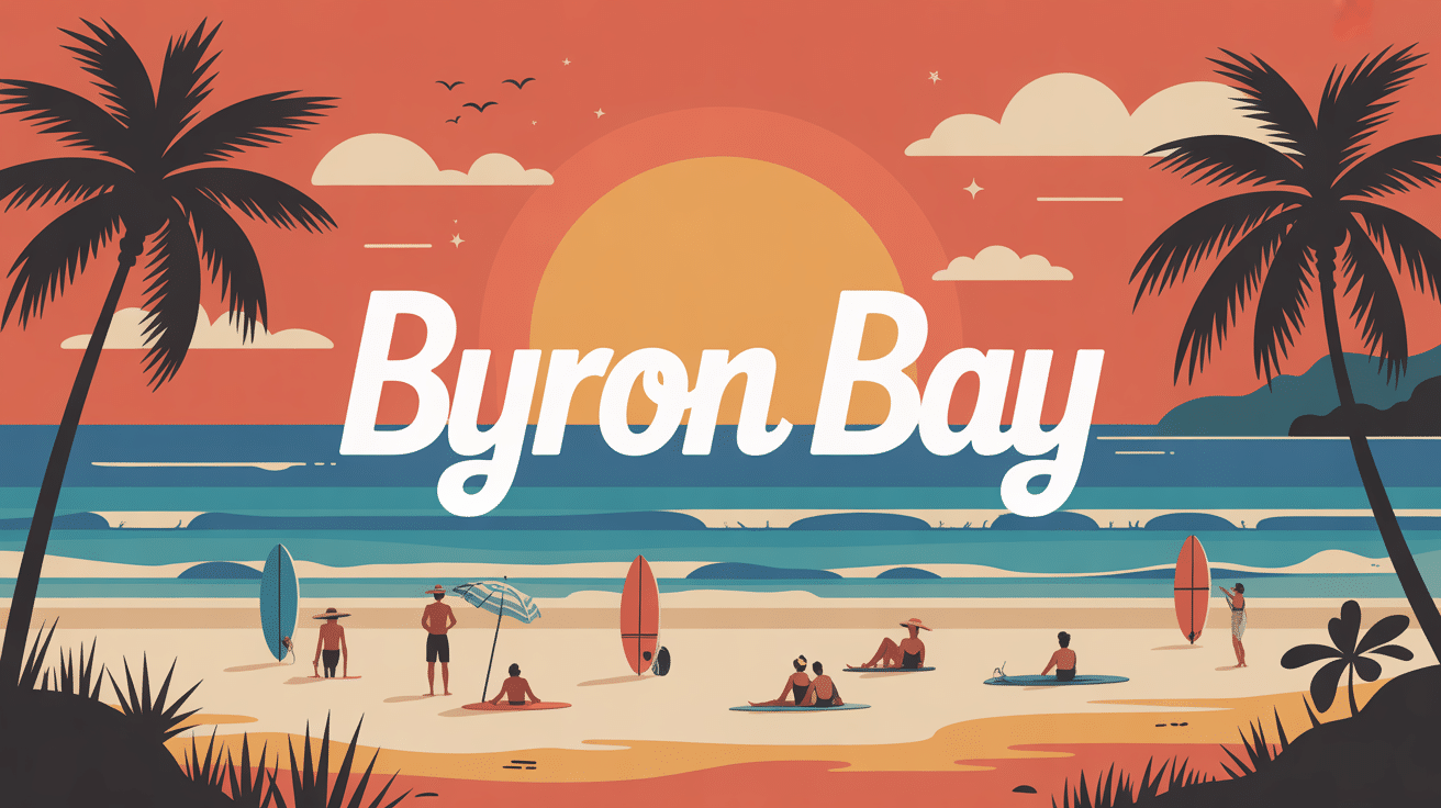 ambiance balnéaire bohème byron bay illustration