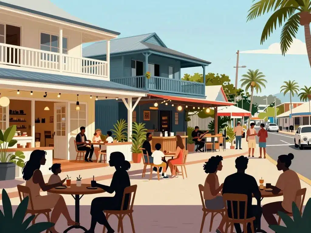 quartiers hébergements vie nocturne byron bay