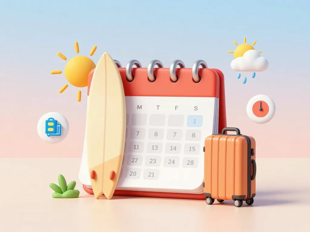 Canggu séjour calendrier surf météo budget