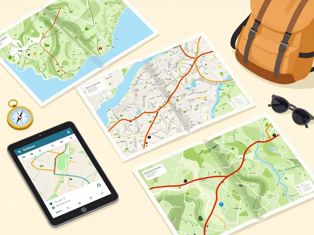 Différents types de carte Tenerife sur une table