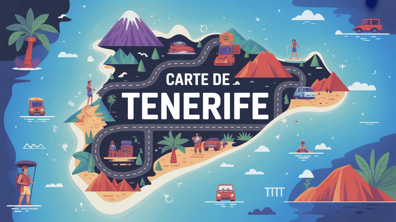 Carte Tenerife illustration vectorielle île vue du dessus