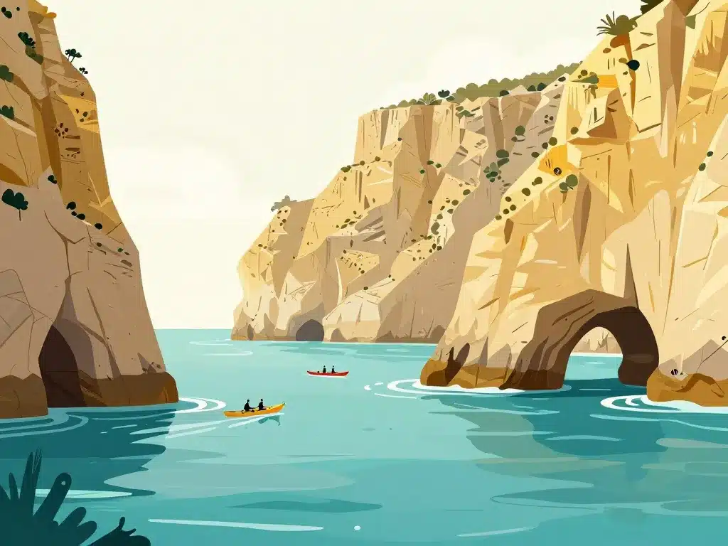 Vue dramatique plages falaises grottes Carvoeiro