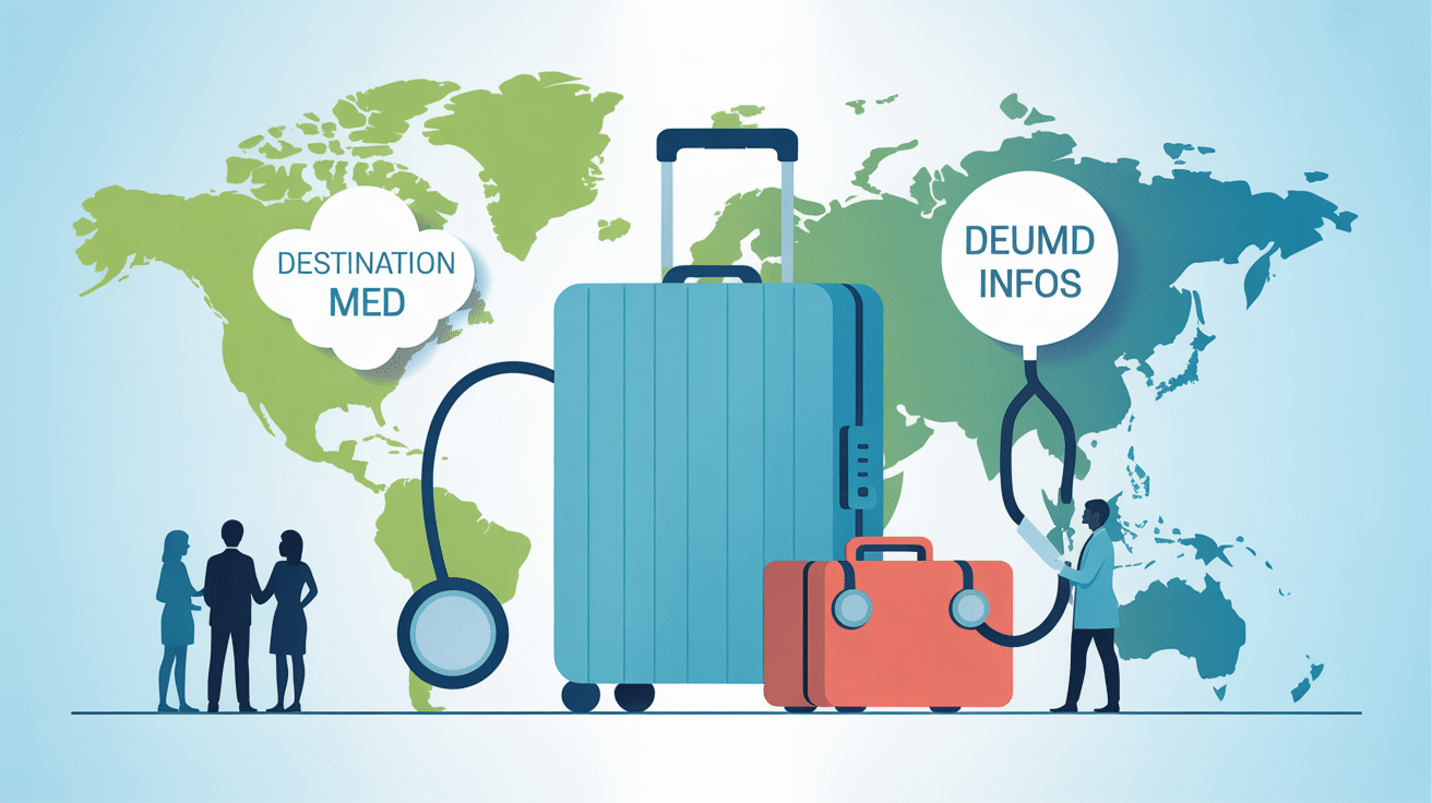Illustration tourisme médical destination med infos