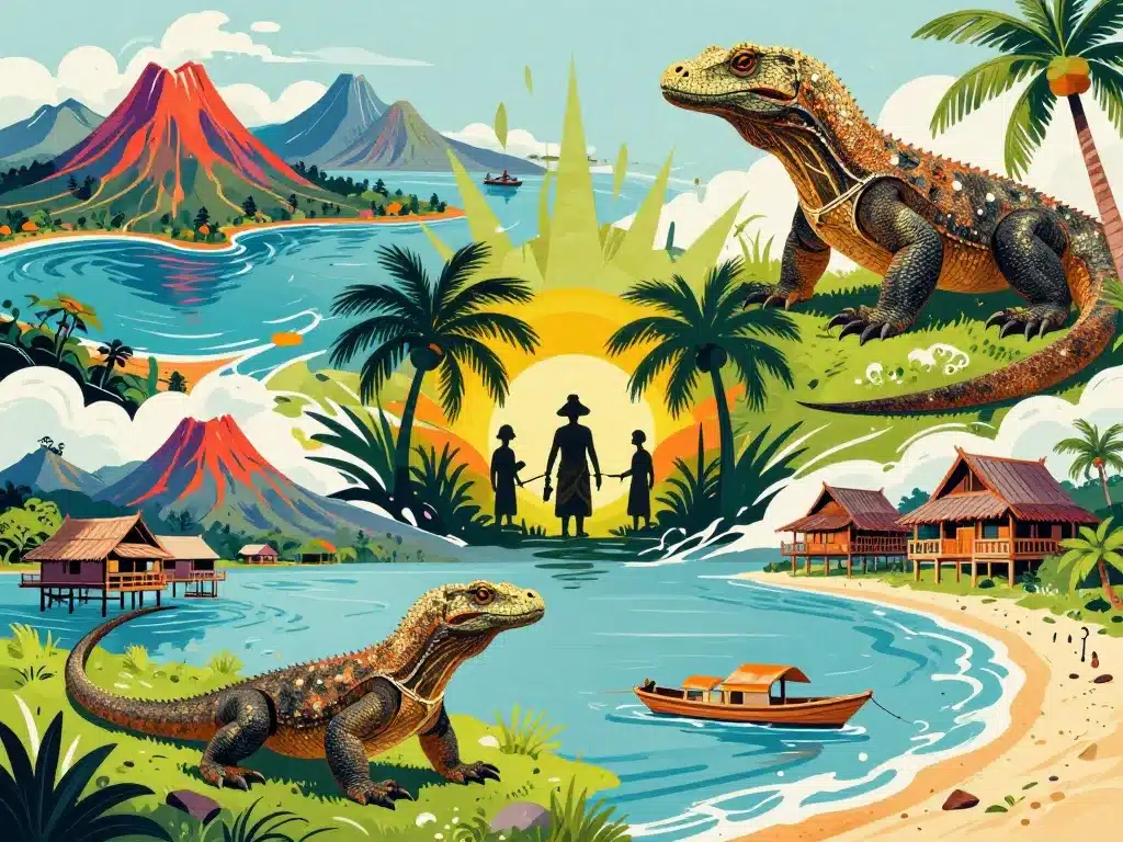 montage incontournables de Flores volcans Komodo villages