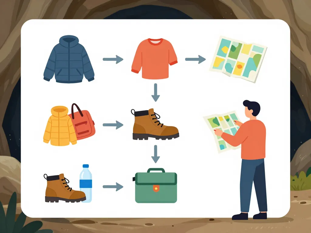 Préparatifs visite grotte de la balme équipement