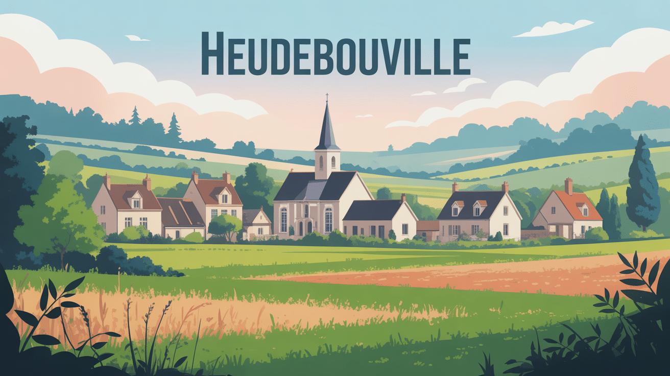 Illustration du village de Heudebouville en Normandie