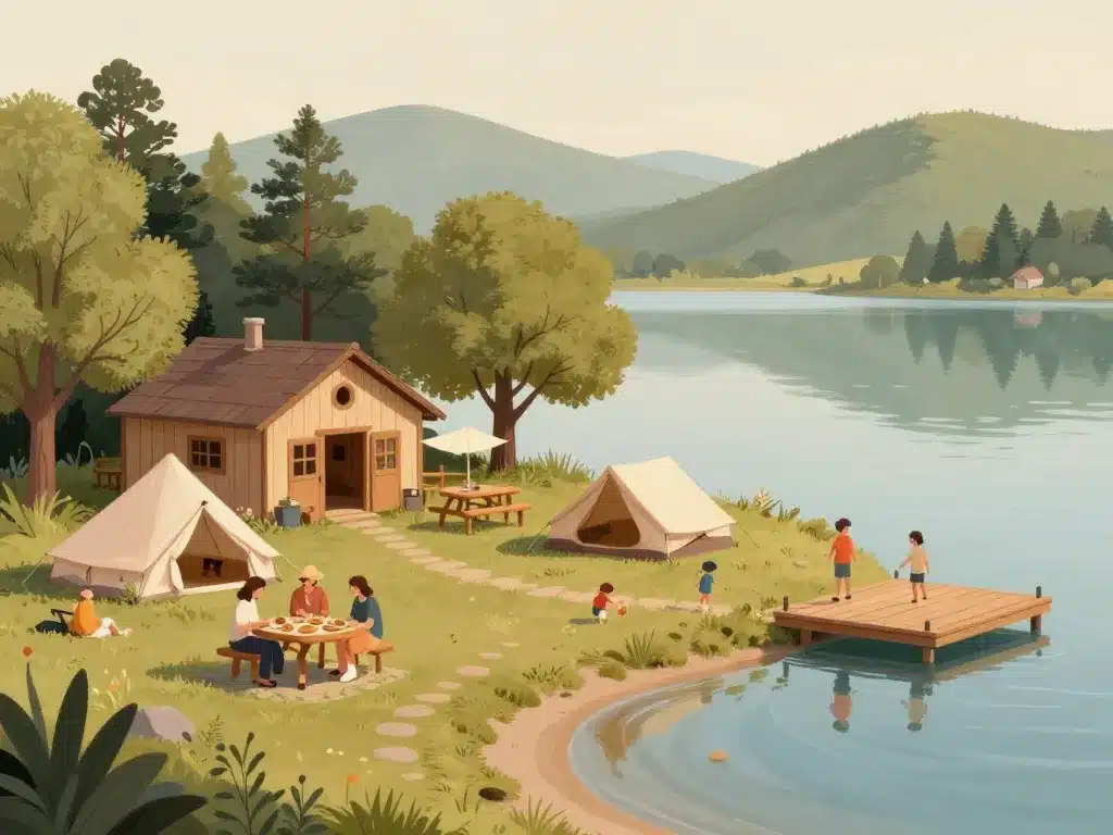 Camping hébergement et services lac de la Ganguise