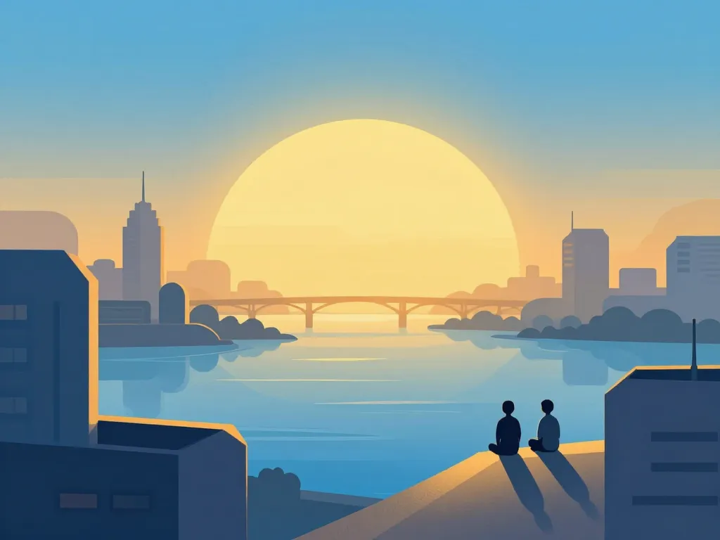 Lever du soleil Paris cityscape toits ponts silhouettes