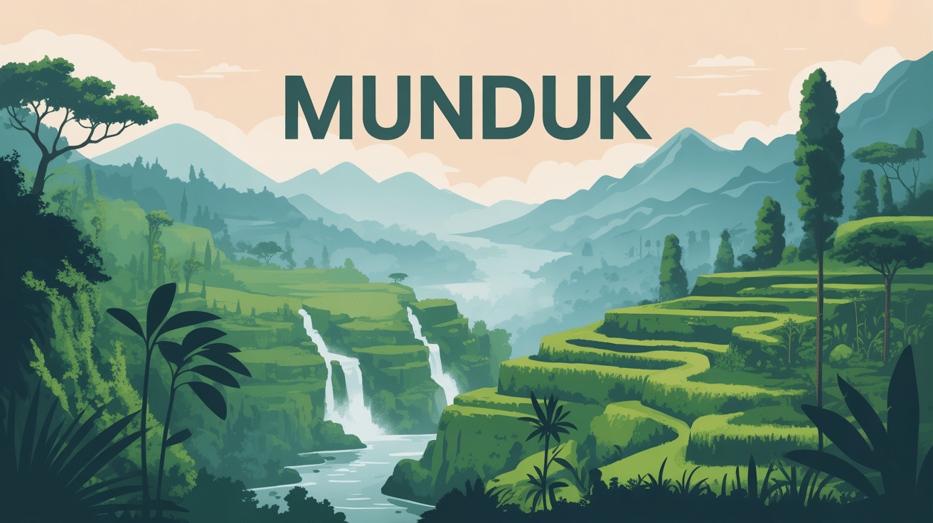 Paysage montagneux Munduk avec rizières cascades Bali