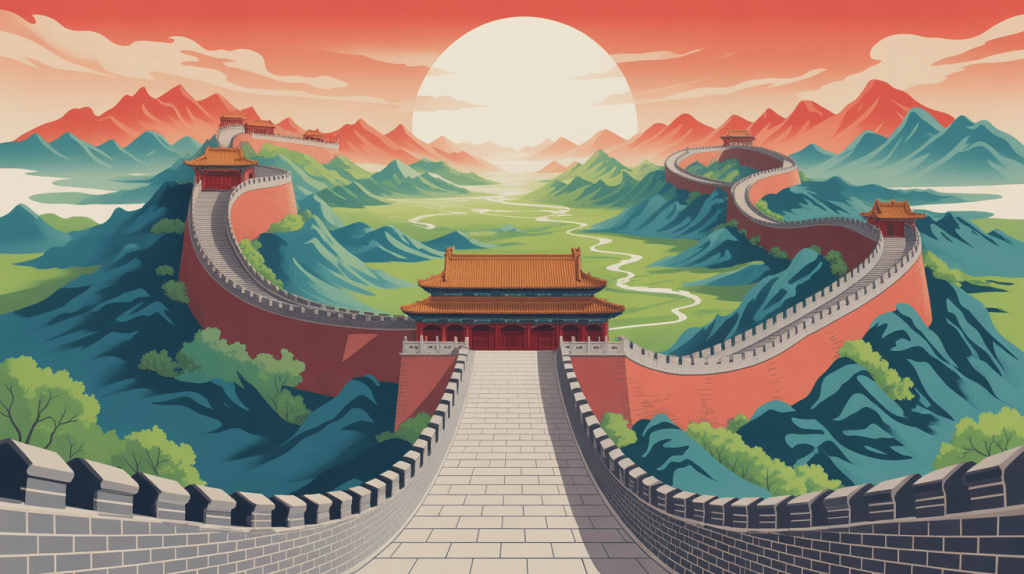 muraille de chine longueur illustration panorama