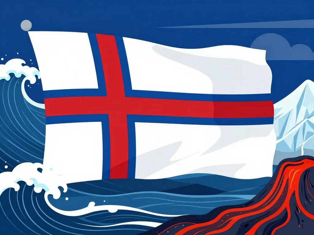 drapeau islande symbolique couleurs océan glaciers volcans