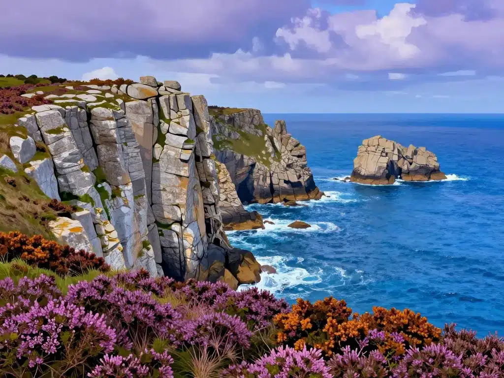 Paysage falaise océan pointe de Pen Hir Bretagne
