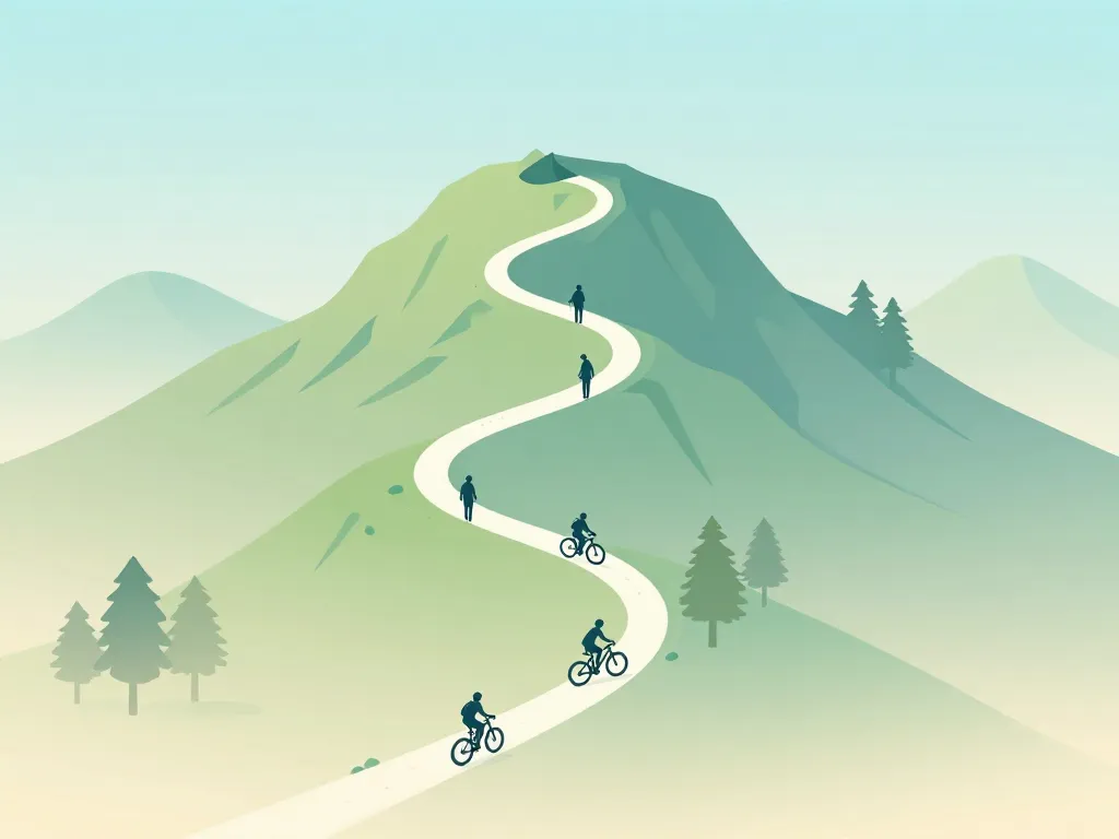 Schéma concept pic de nore sentiers randonnée vélo vtt