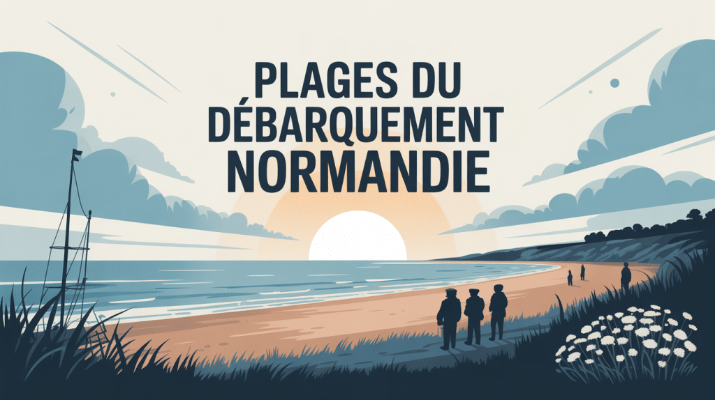 Illustration mémorielle plage du débarquement Normandie