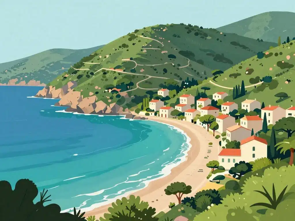 Porto Pollo vue mer turquoise maquis