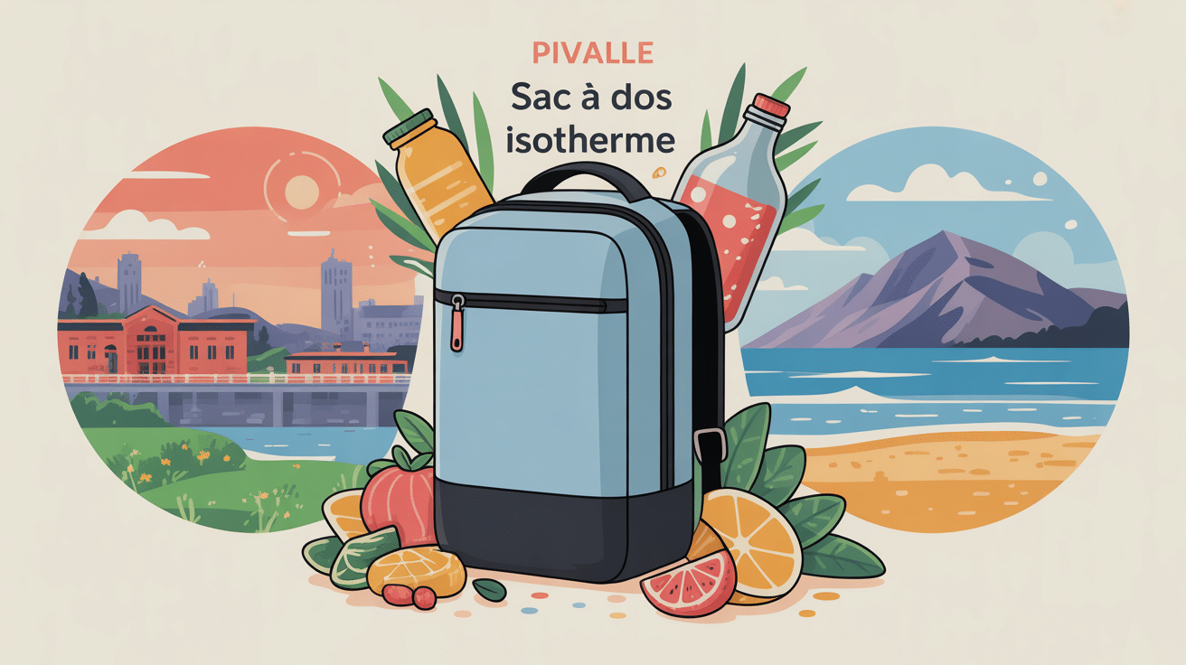 Sac a dos isotherme illustration polyvalente paysage