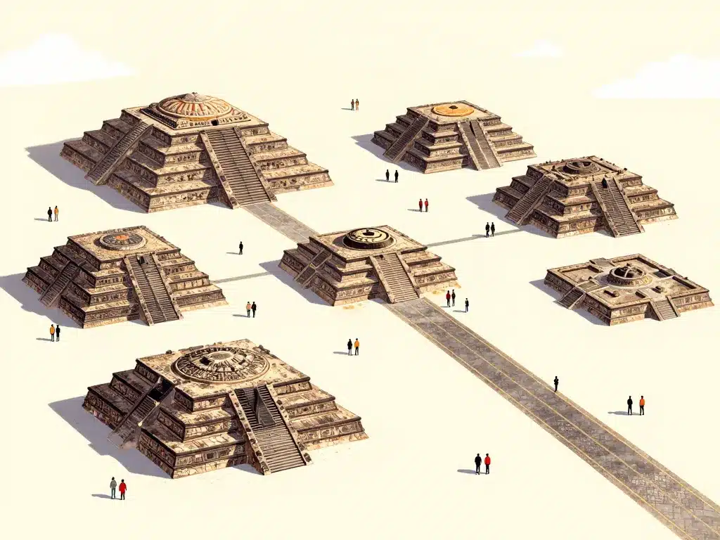 Carte monuments Teotihuacan pyramide du Soleil
