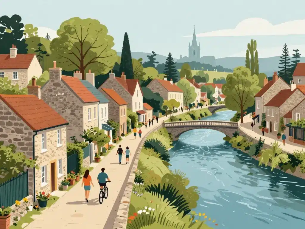 scène balade patrimoine verdun sur le doubs quai rivière