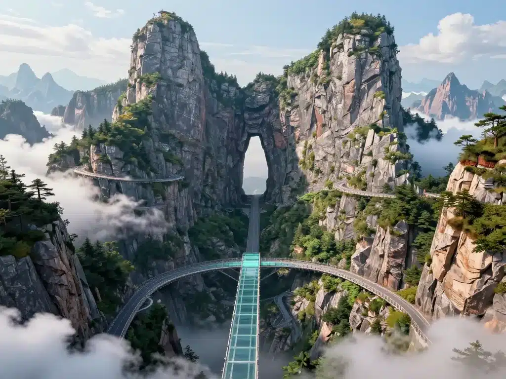 tianmen mountain arche pont de verre canyon zhangjiajie