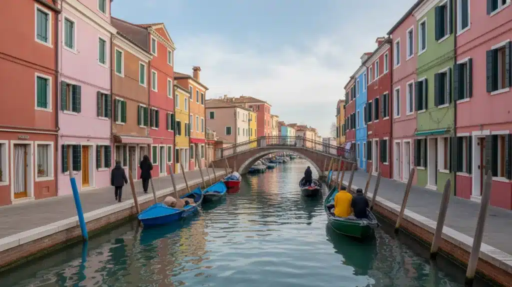 Burano, canaux colorés et façades