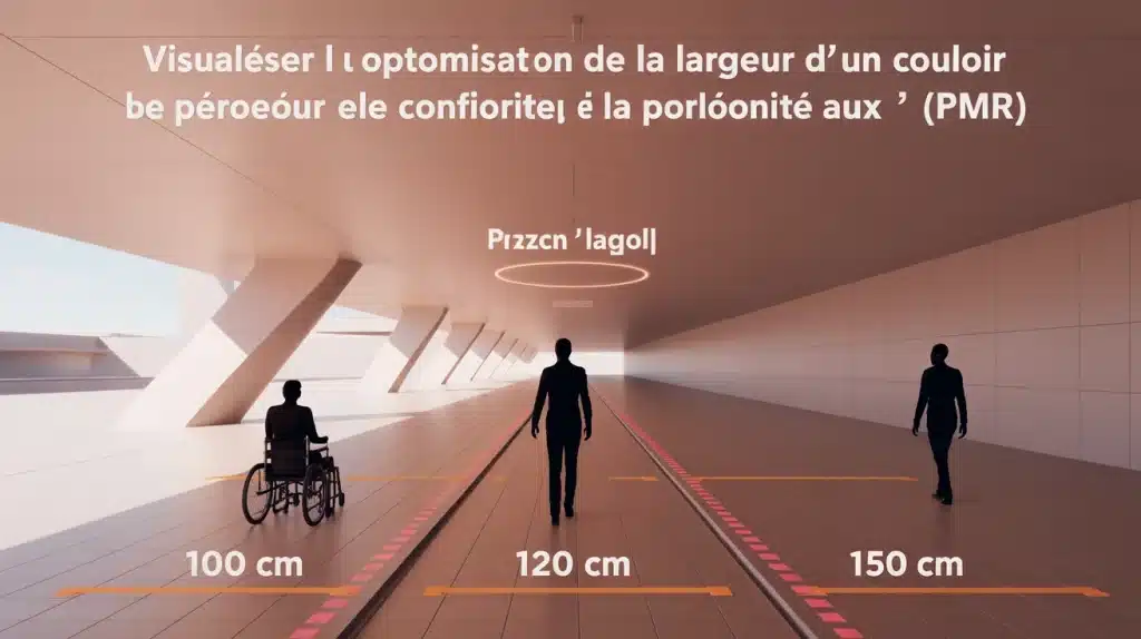 Illustration largeur de couloir : 100 120 150 cm