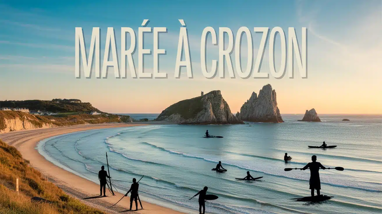 Illustration vectorielle marée à Crozon avec falaises et plages