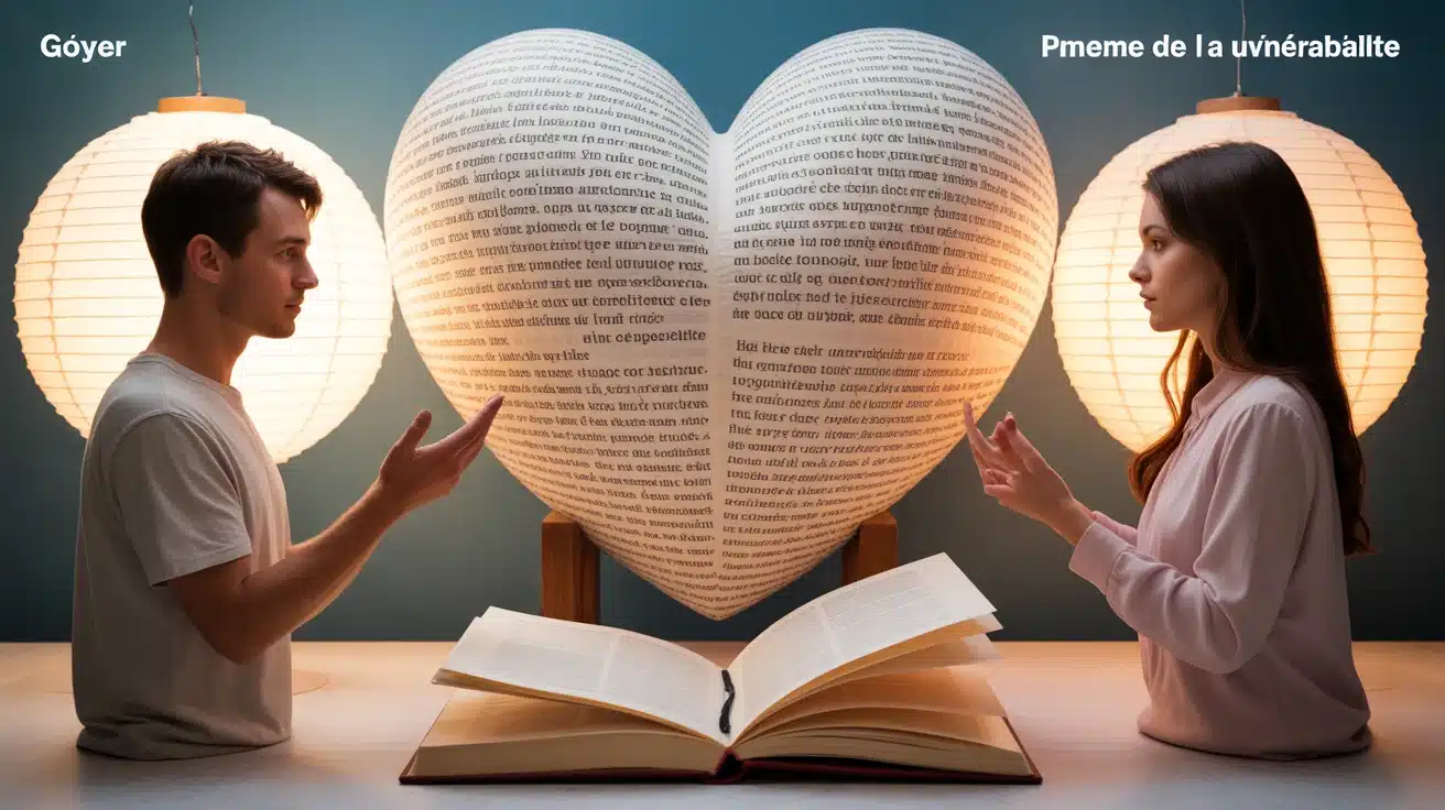 Poème d'amour, illustration romantique et cœur abstrait