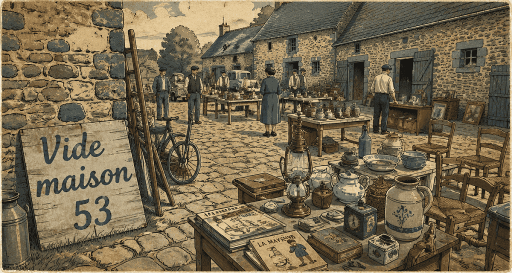 vide maison 53 Mayenne années 1950