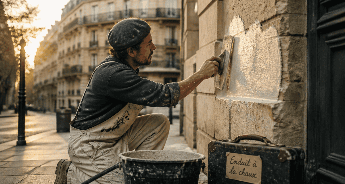 enduits à la chaux Paris sur façade en pierre
