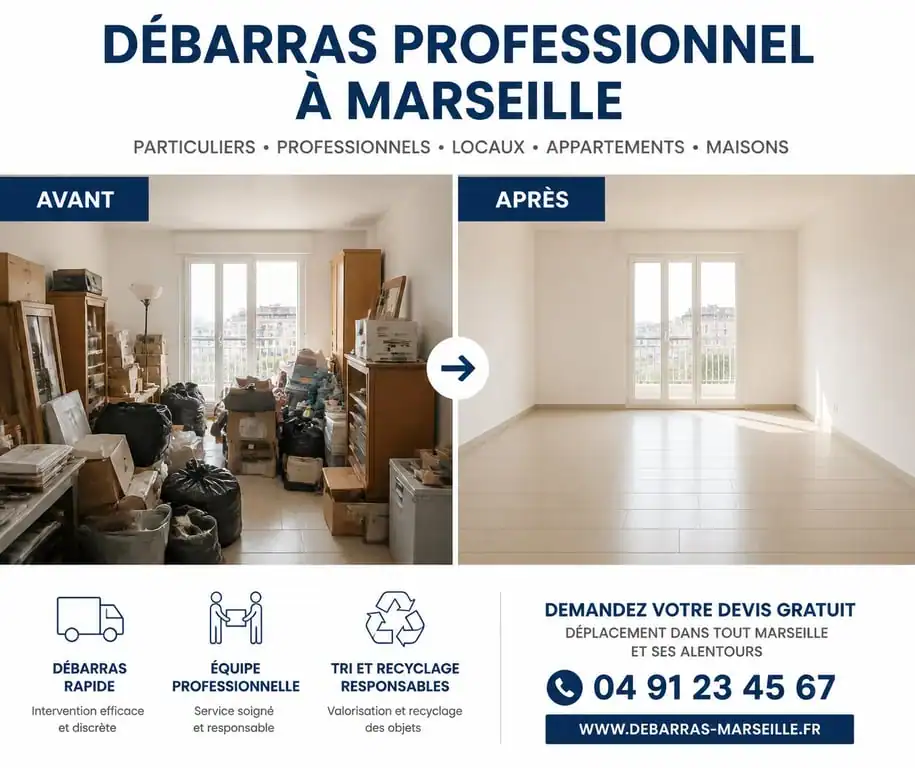 Service de débarras Marseille avant après