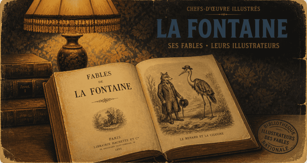 illustrateur des fables de la fontaine livre ancien gravure
