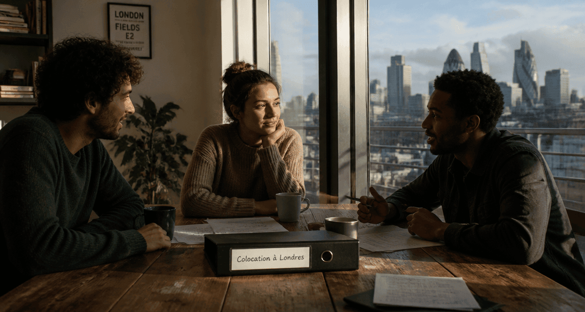 londres colocation jeunes salon appartement