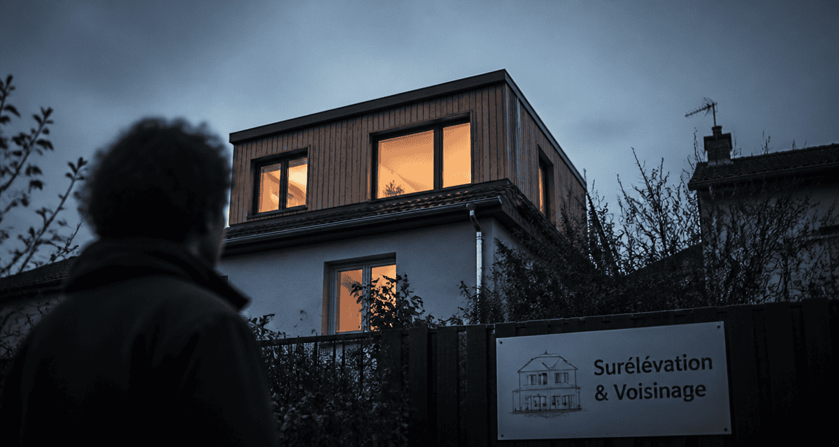surélévation maison et voisinage vue extérieure