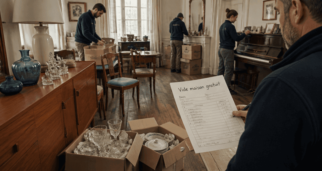 Vide maison gratuit avec tri d'objets anciens