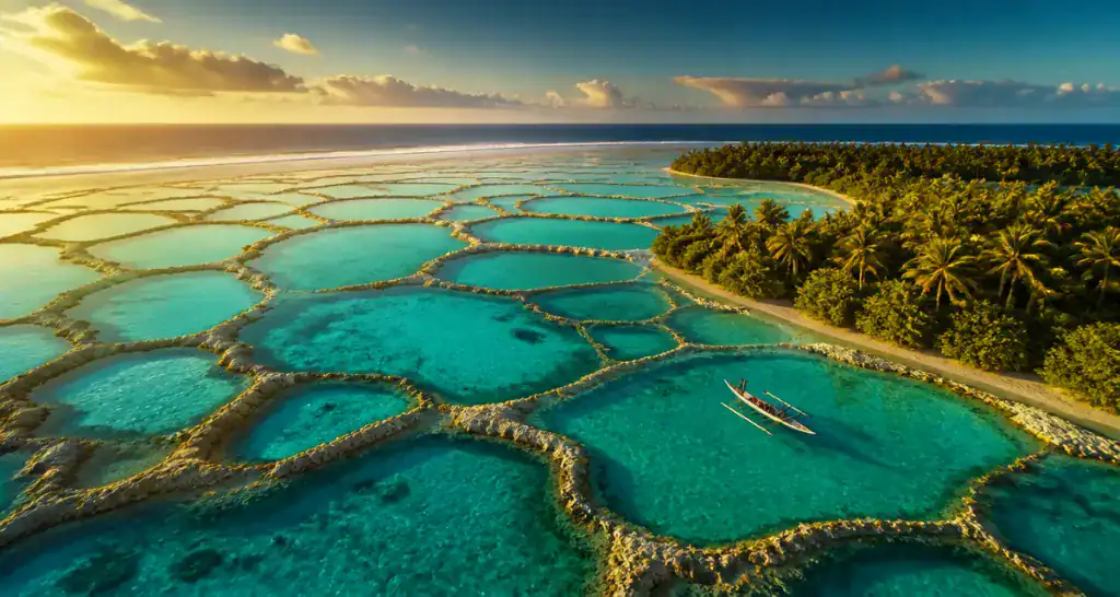 mataiva island lagoon aerial view