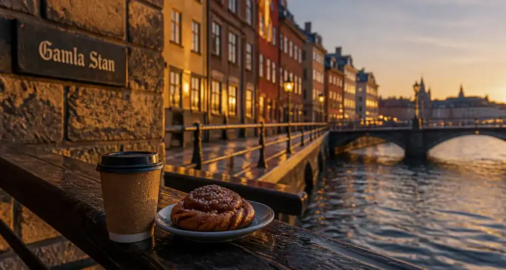 Stockholm 3 jours : Gamla Stan, quai et reflets au golden hour