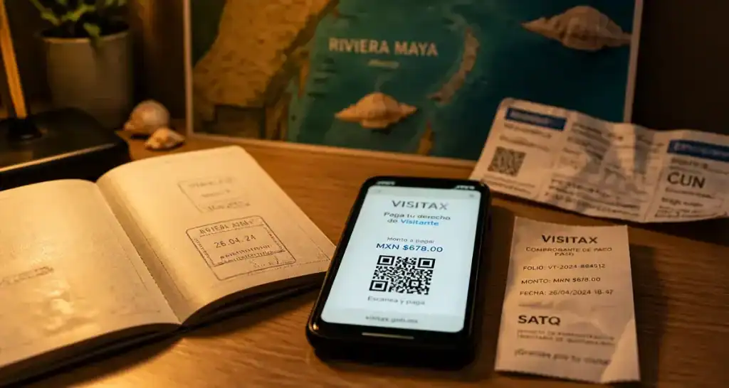 Taxe mexique Visitax 271 pesos : paiement SATQ en ligne avec QR Code