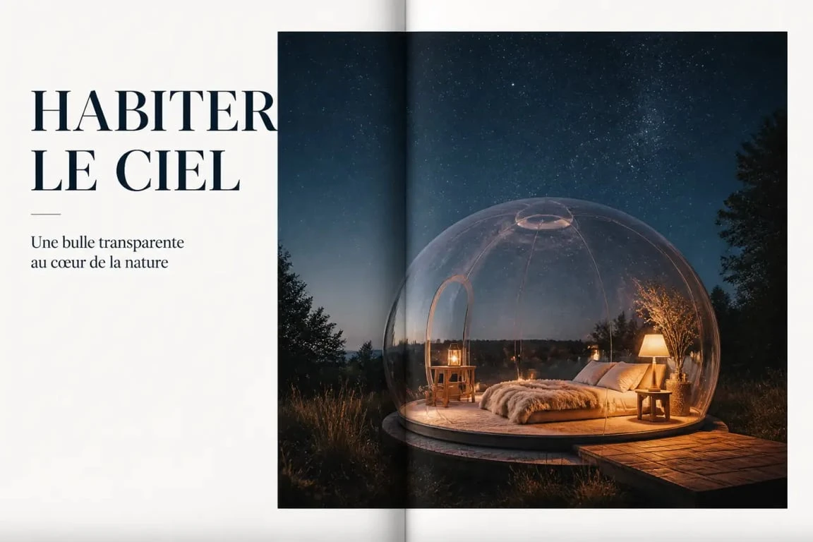 Habitats insolites : bulle transparente sous les étoiles