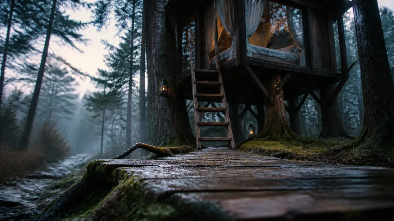 Cabane vitrée, habitat insolite en forêt (habitats insolites)