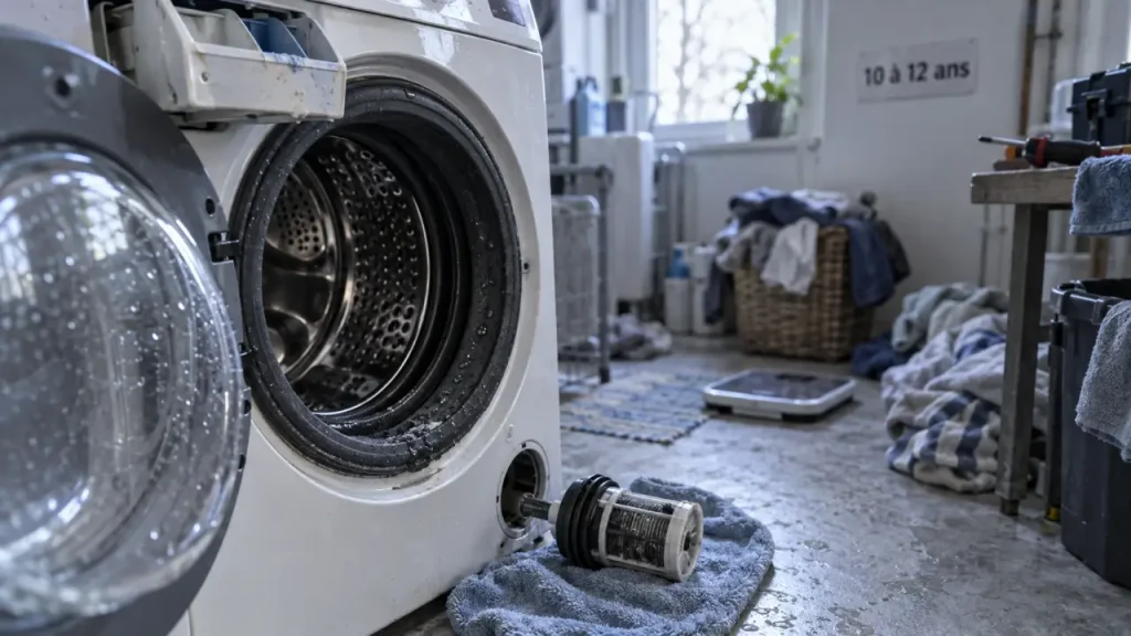 Une machine à laver dure 10 à 12 ans, mais l’usage peut diviser cette durée